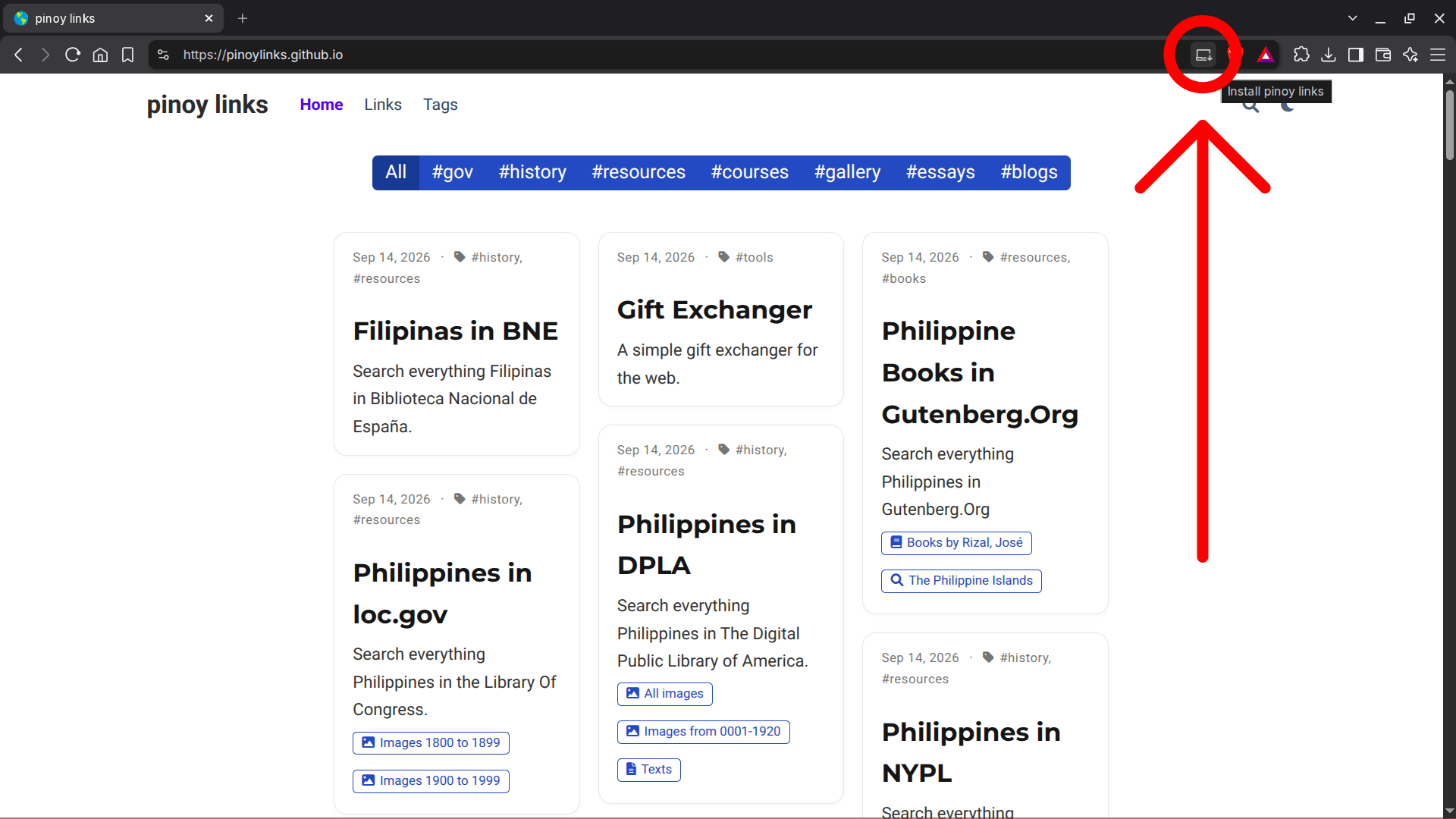 Install pinoy links in desktop