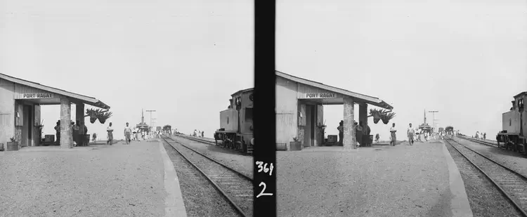 (Port Ragay, Camarines Sur, 1934). Port Ragay, Camarines Sur. May 10 '34. Port Ragay station & pier. 9 1/50. Verichrome 6 x 13.