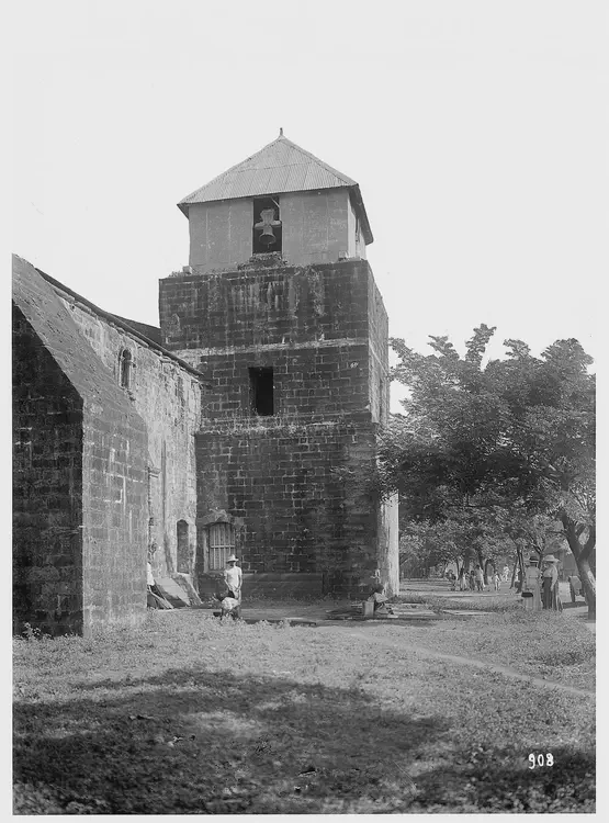 Las Pinas City. St. Joseph Church. Partial view of the nave and bell tower. Home of the famous bamboo organ.
